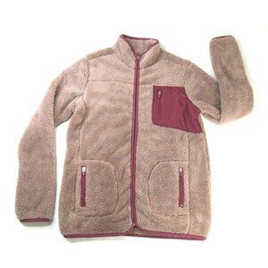 Athletic Collection 26 International Full Zip Sherpa Hoodie Dusty Pink Wms M New